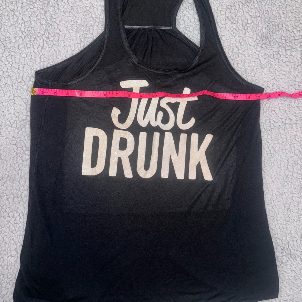 Black Sleeveless Graphic Tank Top